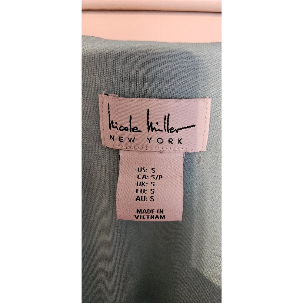 Nicole Miller Watercolor Silky Shelf Bra Slip Racerback Dress Pockets - Picture 3 of 6